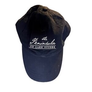 The Peninsula on Lake Oconee Baseball Cap Black Adjustable Strap Womens